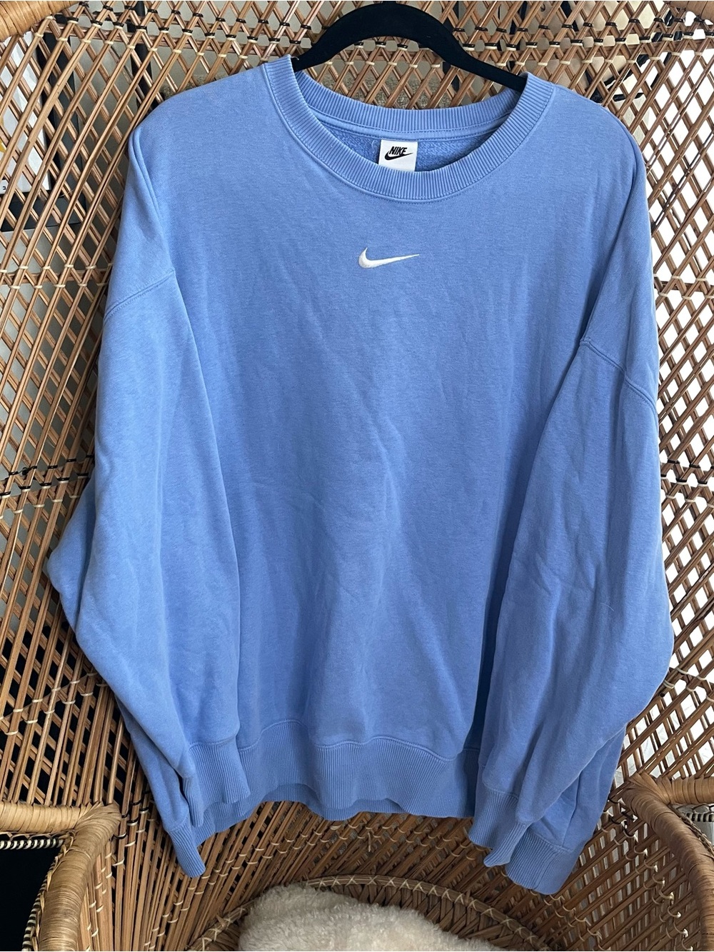 Nike Women’s Light Blue Swoosh Crewneck Sweatshirt